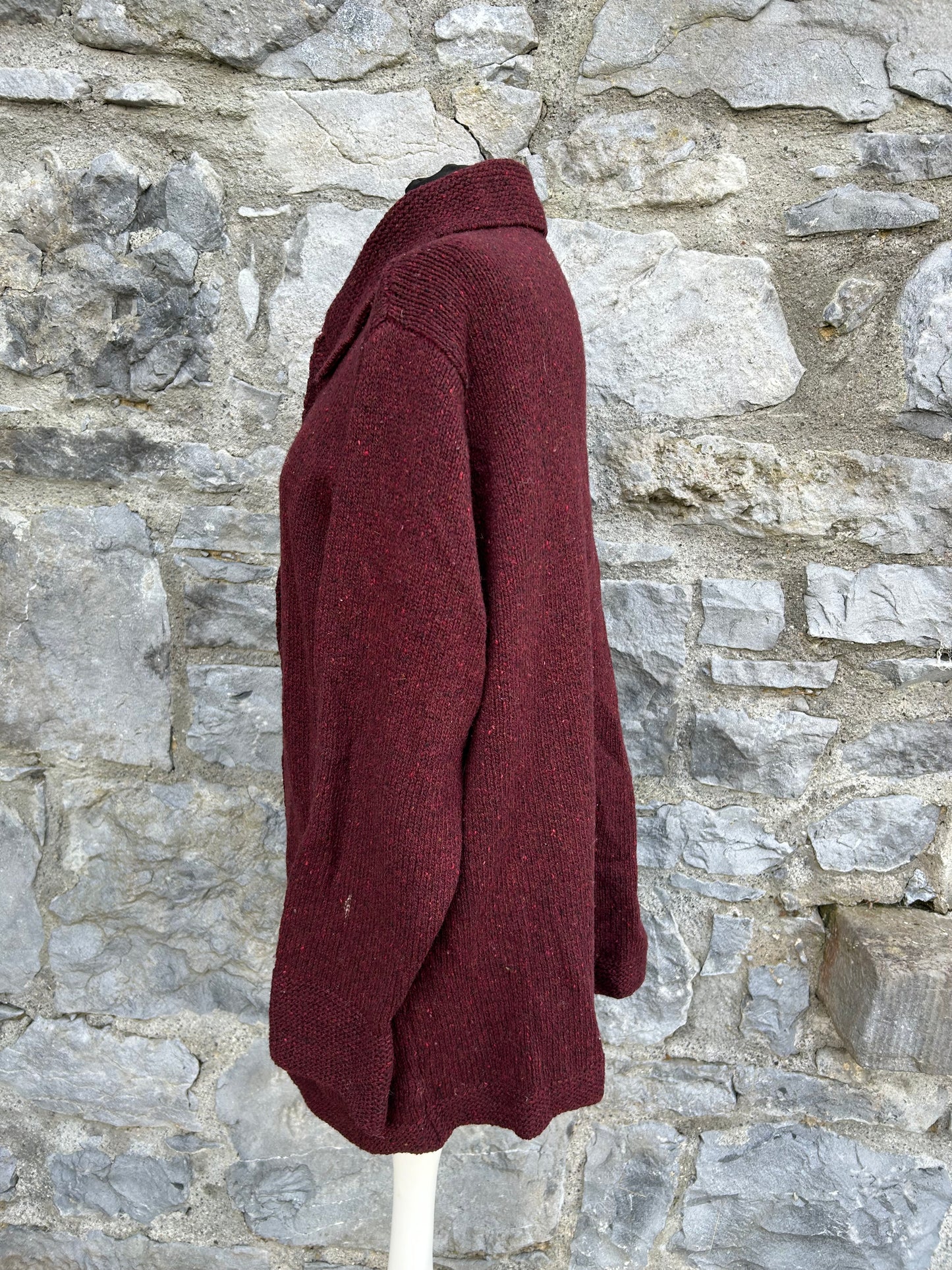 Maroon long cardigan uk 14