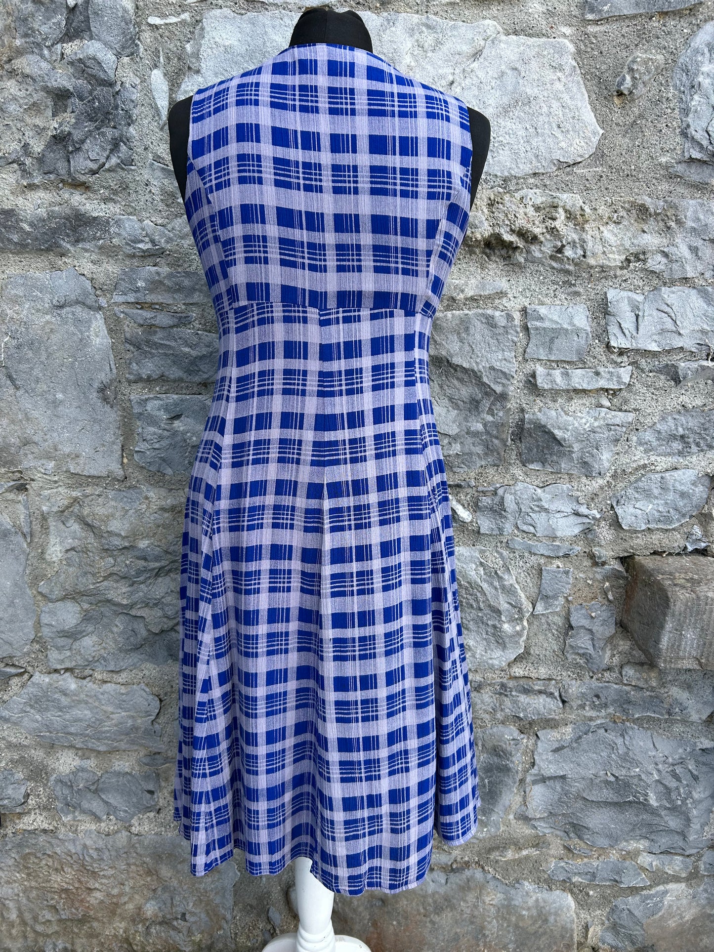 90s blue check dress uk 8