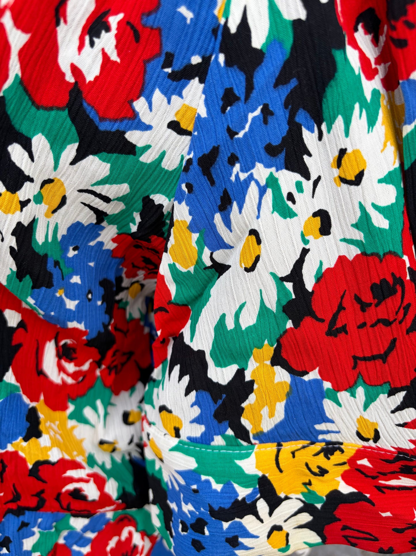 80s colourful flowers blouse uk 12