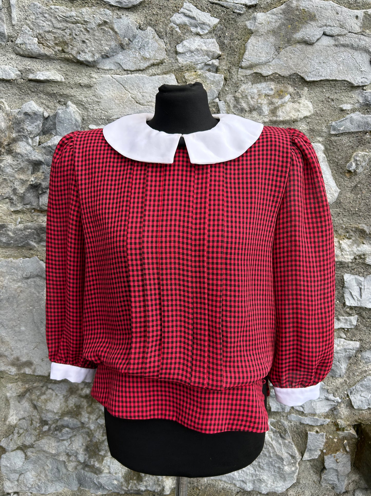 80s red check top uk 8-10