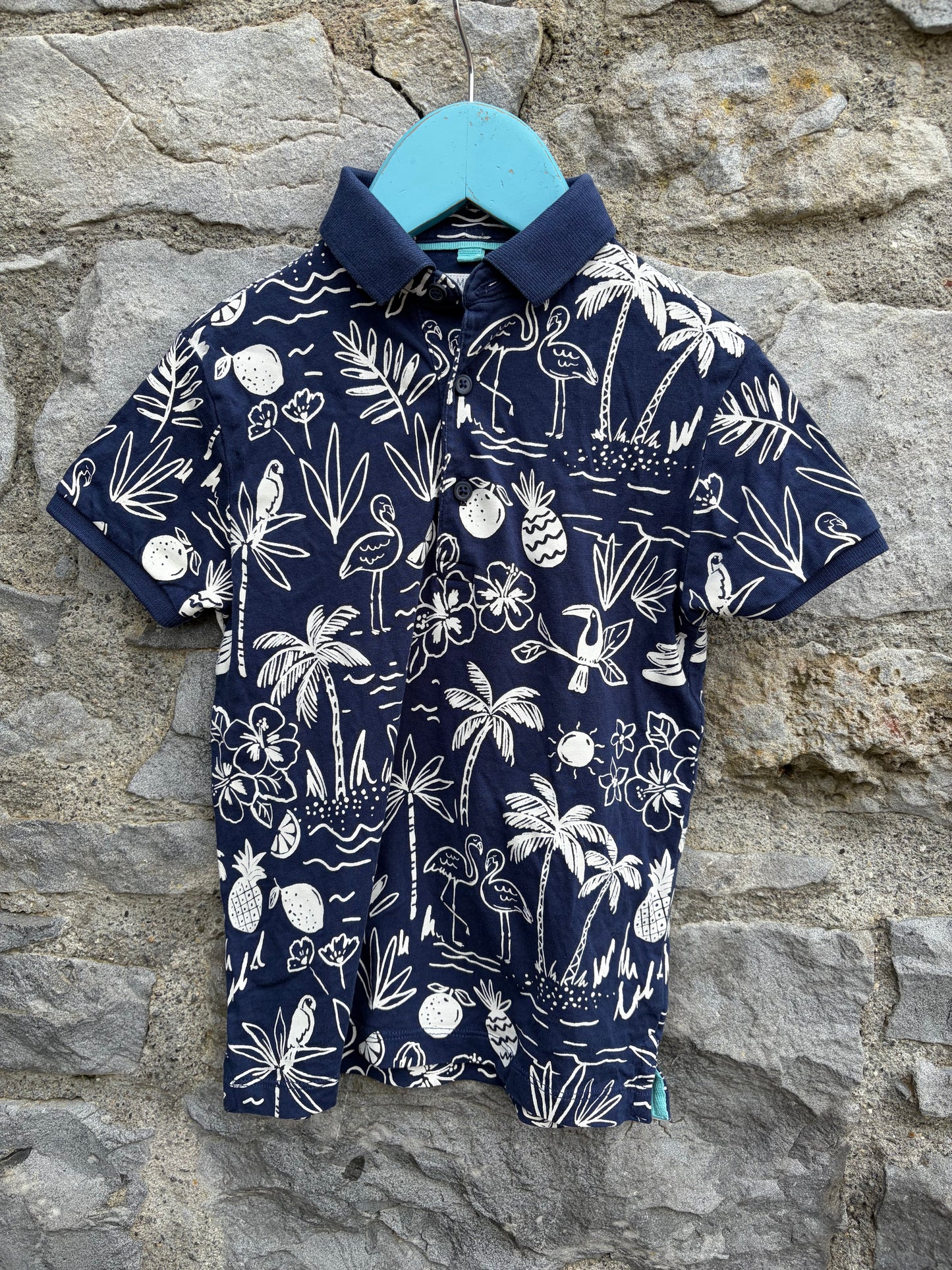 Jungle navy polo top  5-6y (110-116cm)