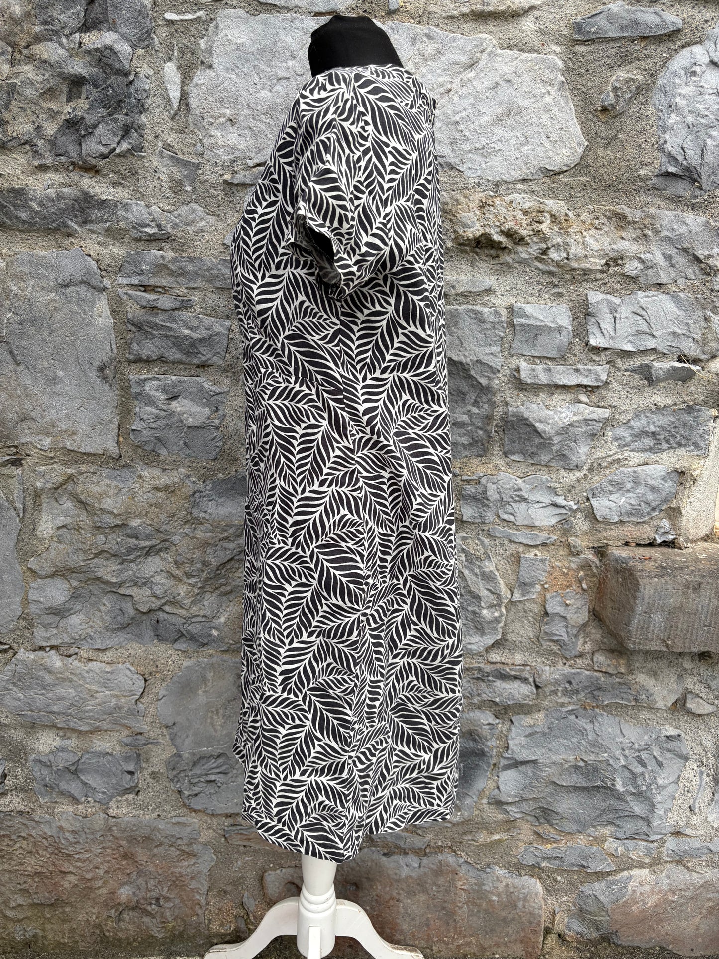 Black&white leaves dress uk 10