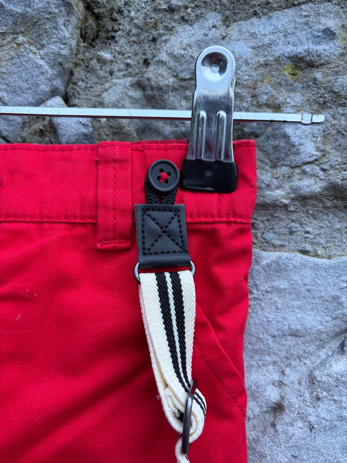 Red pants with suspenders  9-12m (74-80cm)