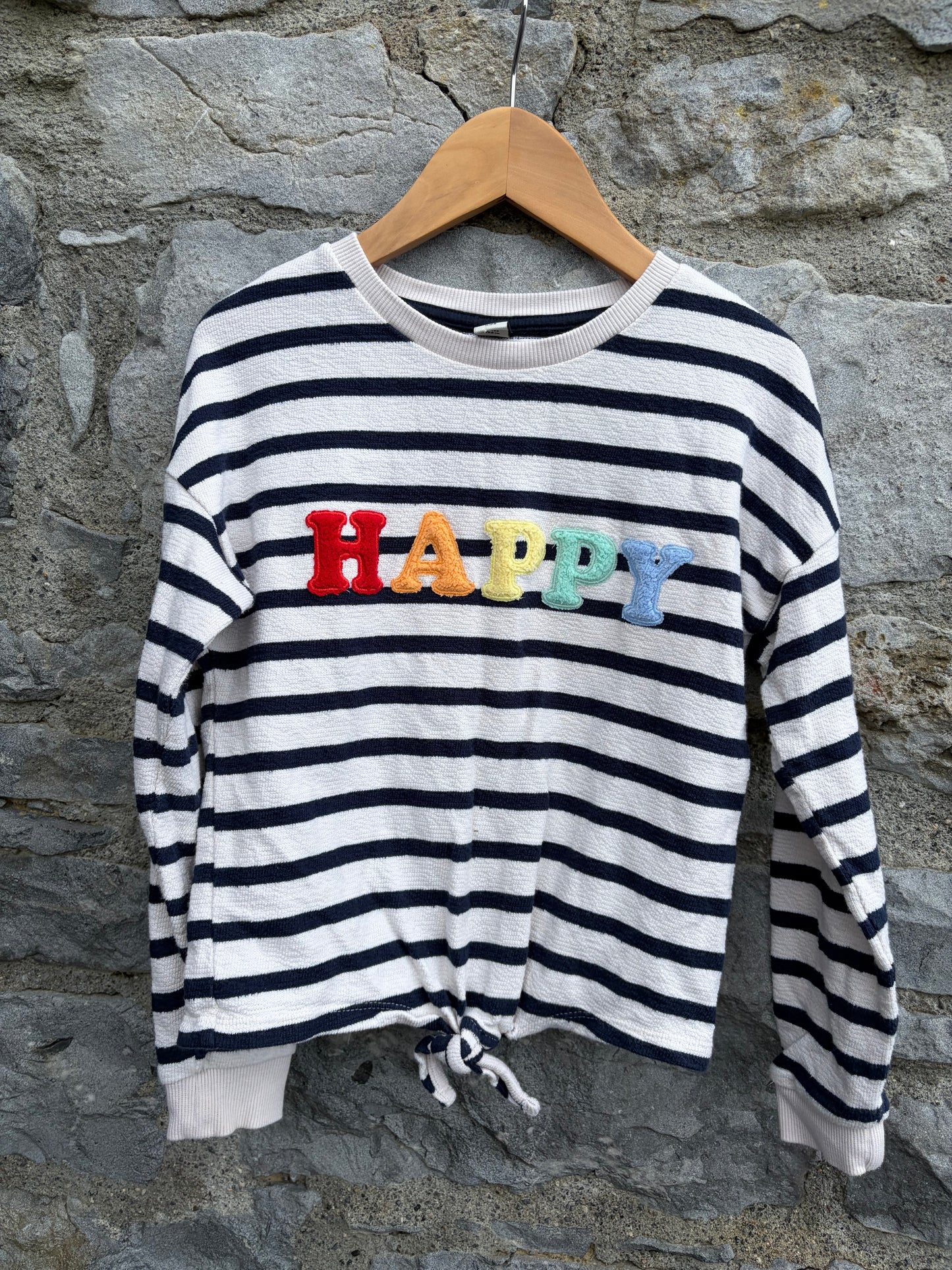 Happy black stripes sweatshirt  8-9y (128-134cm)