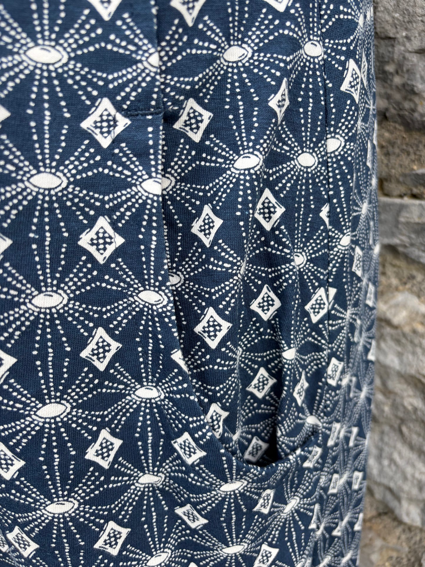 Blue geometric print dress uk 14