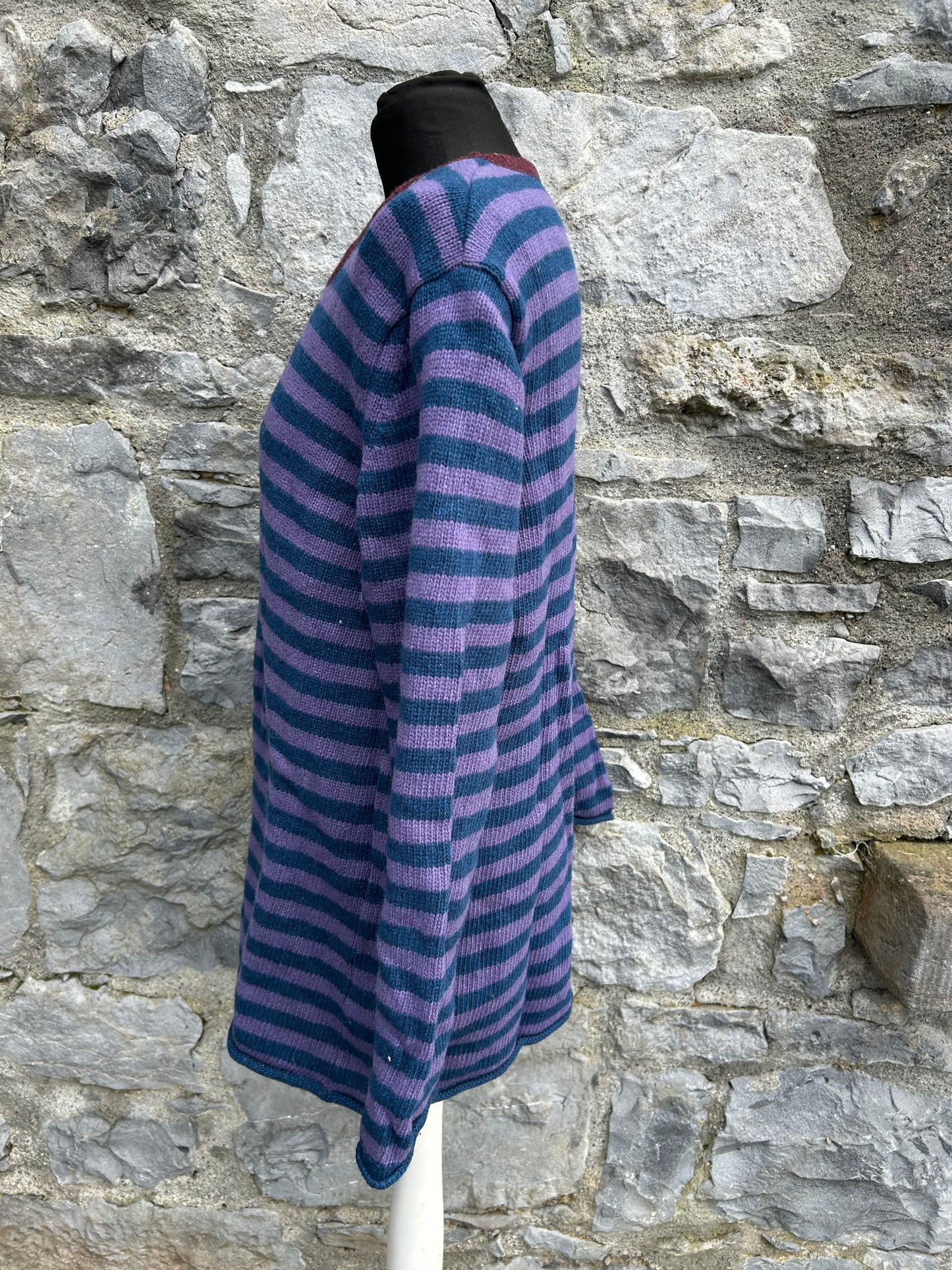 Purple stripy woolly jumper uk 14