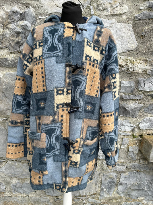 90s fleece patchwork coat uk 14