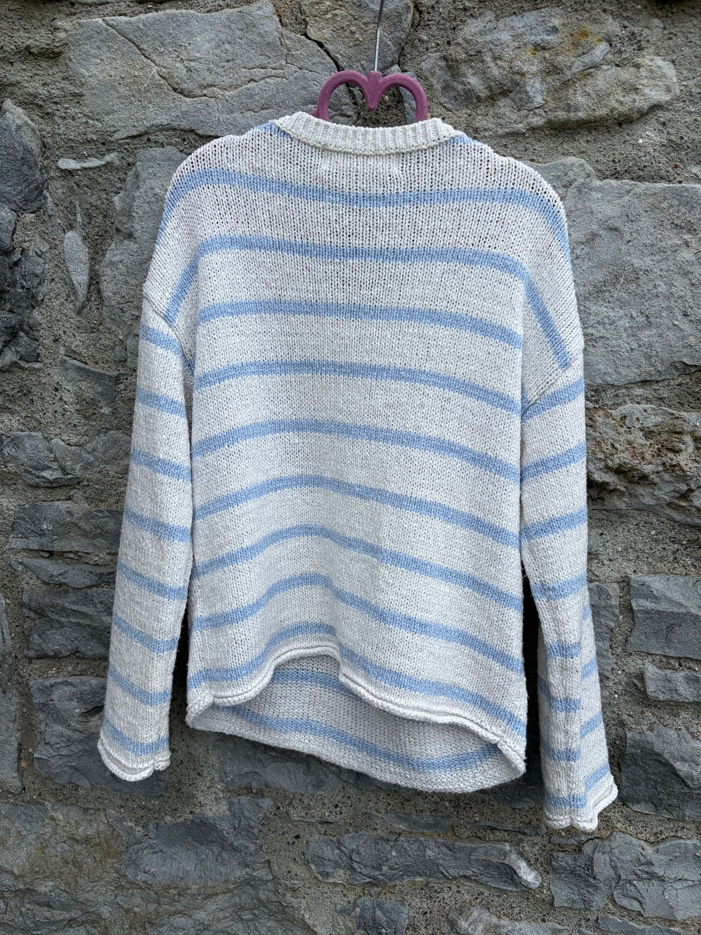 Blue&white stripy oversized jumper  7-8y (122-128cm)