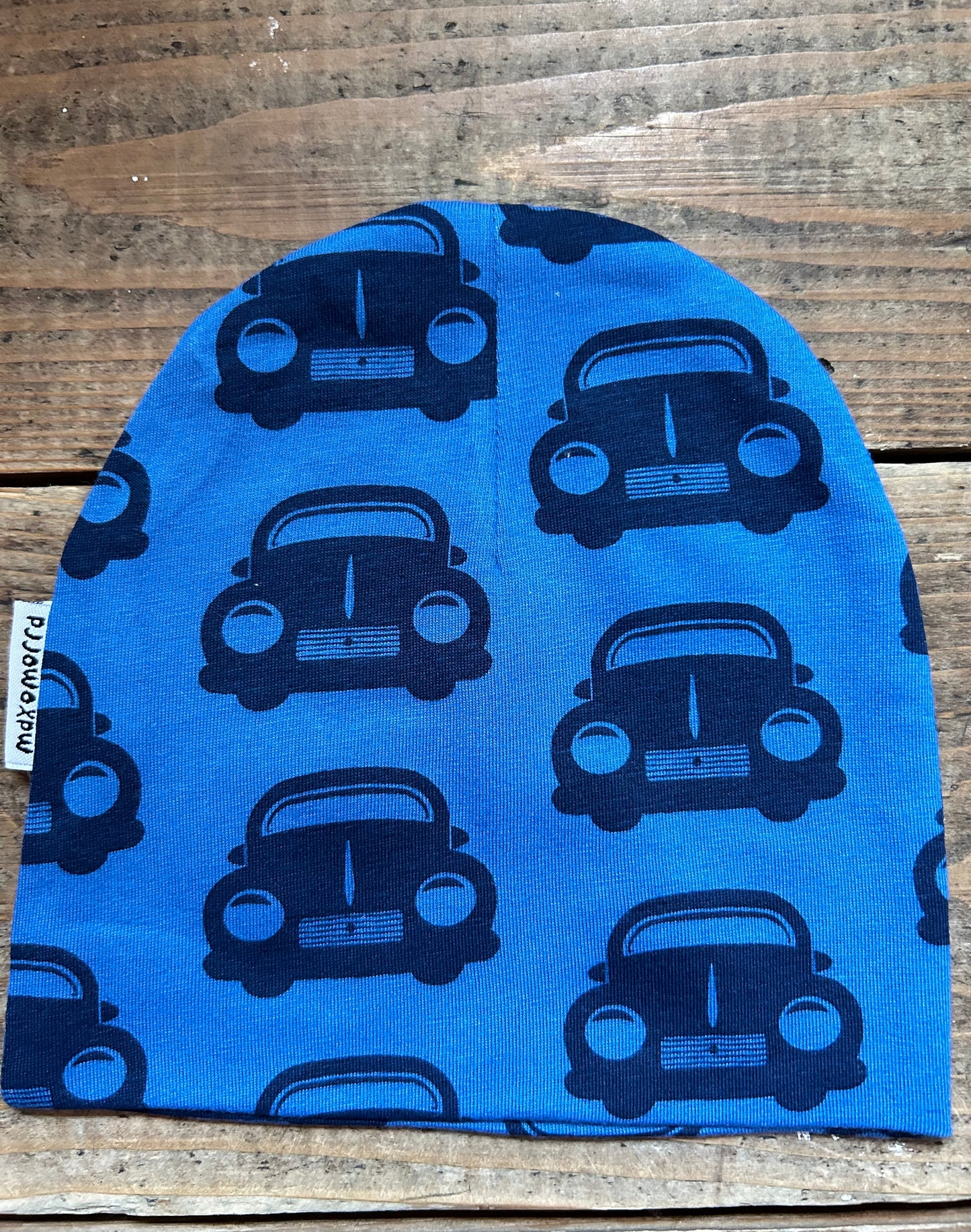 Blue cars hat   0-3m (56-62cm)