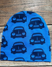 Load image into Gallery viewer, Blue cars hat   0-3m (56-62cm)
