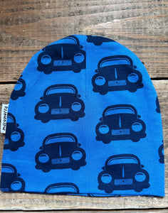 Blue cars hat   0-3m (56-62cm)