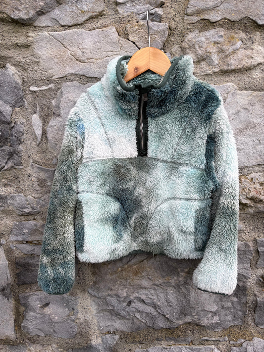 Green tie-dye Sherpa Half Zip Fleece 4-5y (104-110cm)