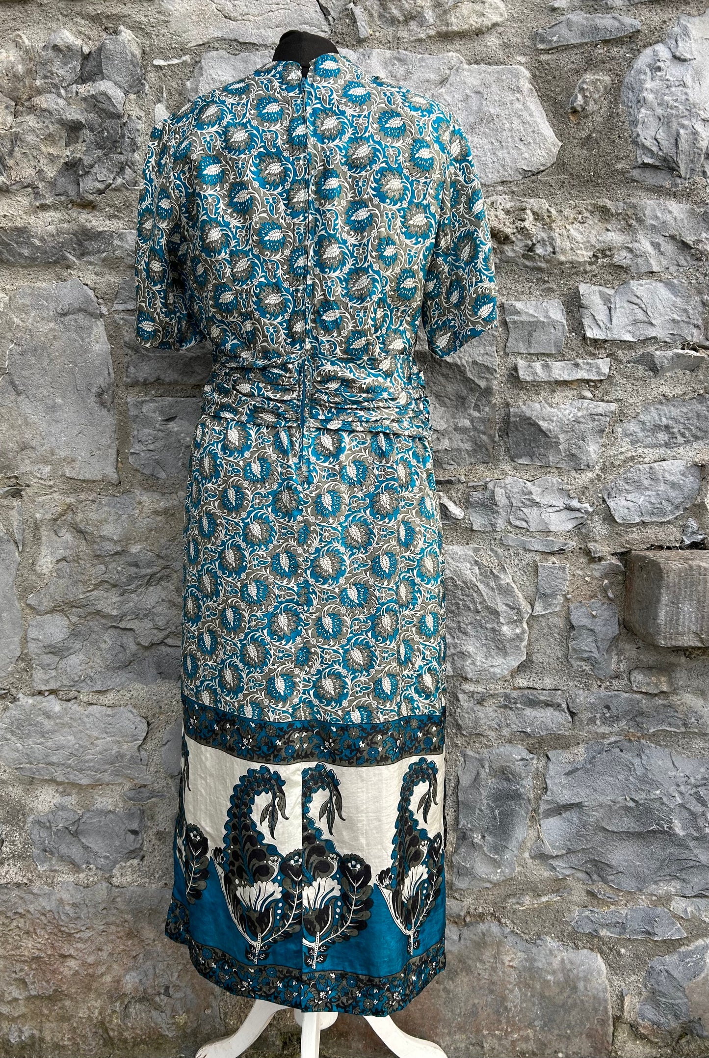 Blue&grey botanic dress uk 8-10