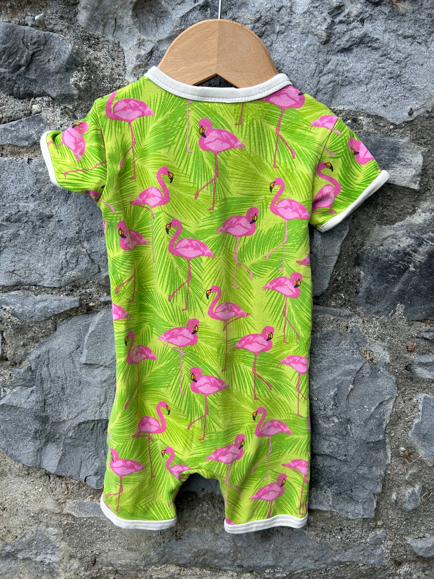 Flamingos green rompers  9m (74cm)