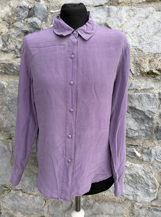 80s lilac silk blouse uk 10