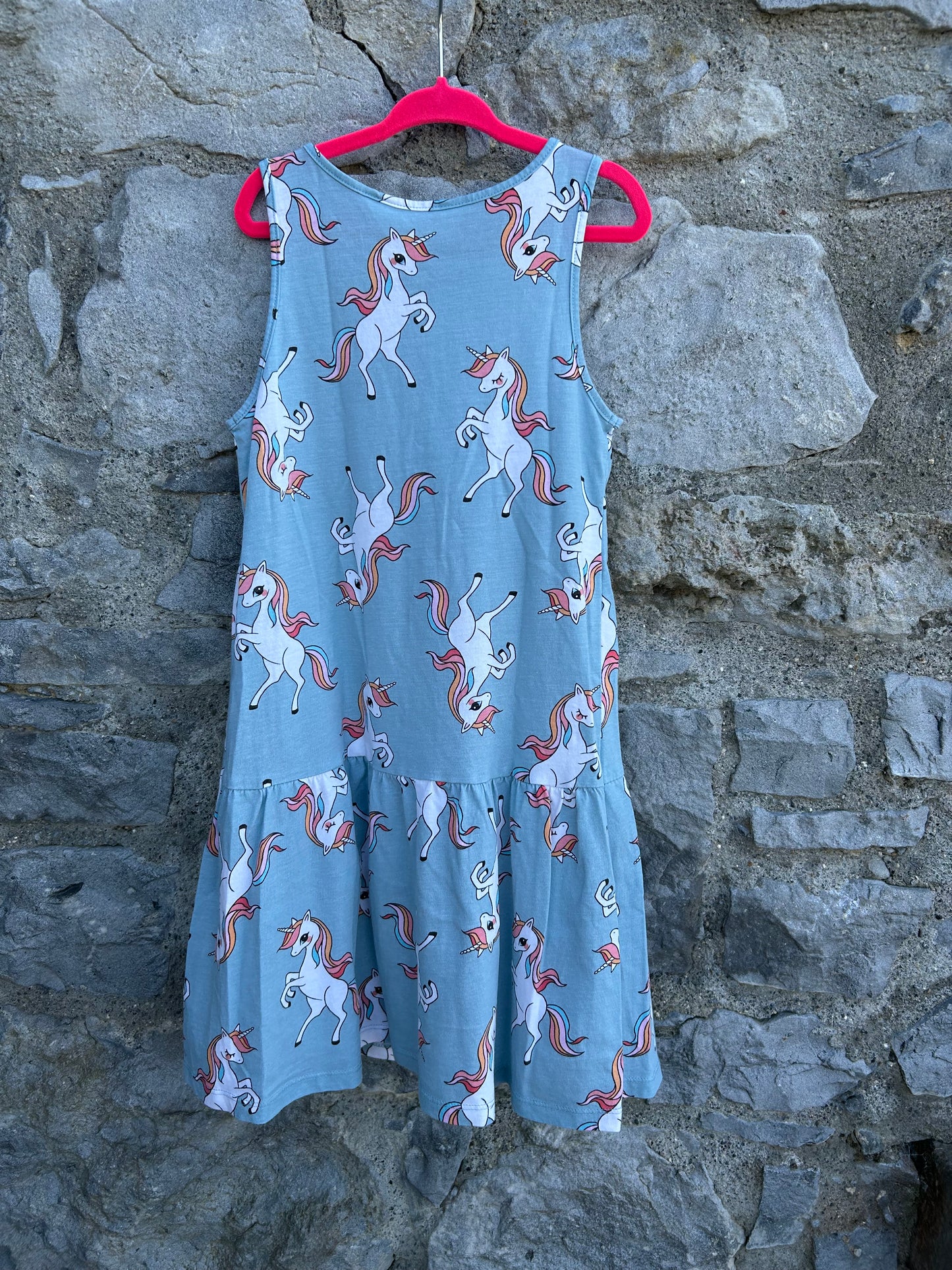 Unicorn blue dress  7-8y (122-128cm)