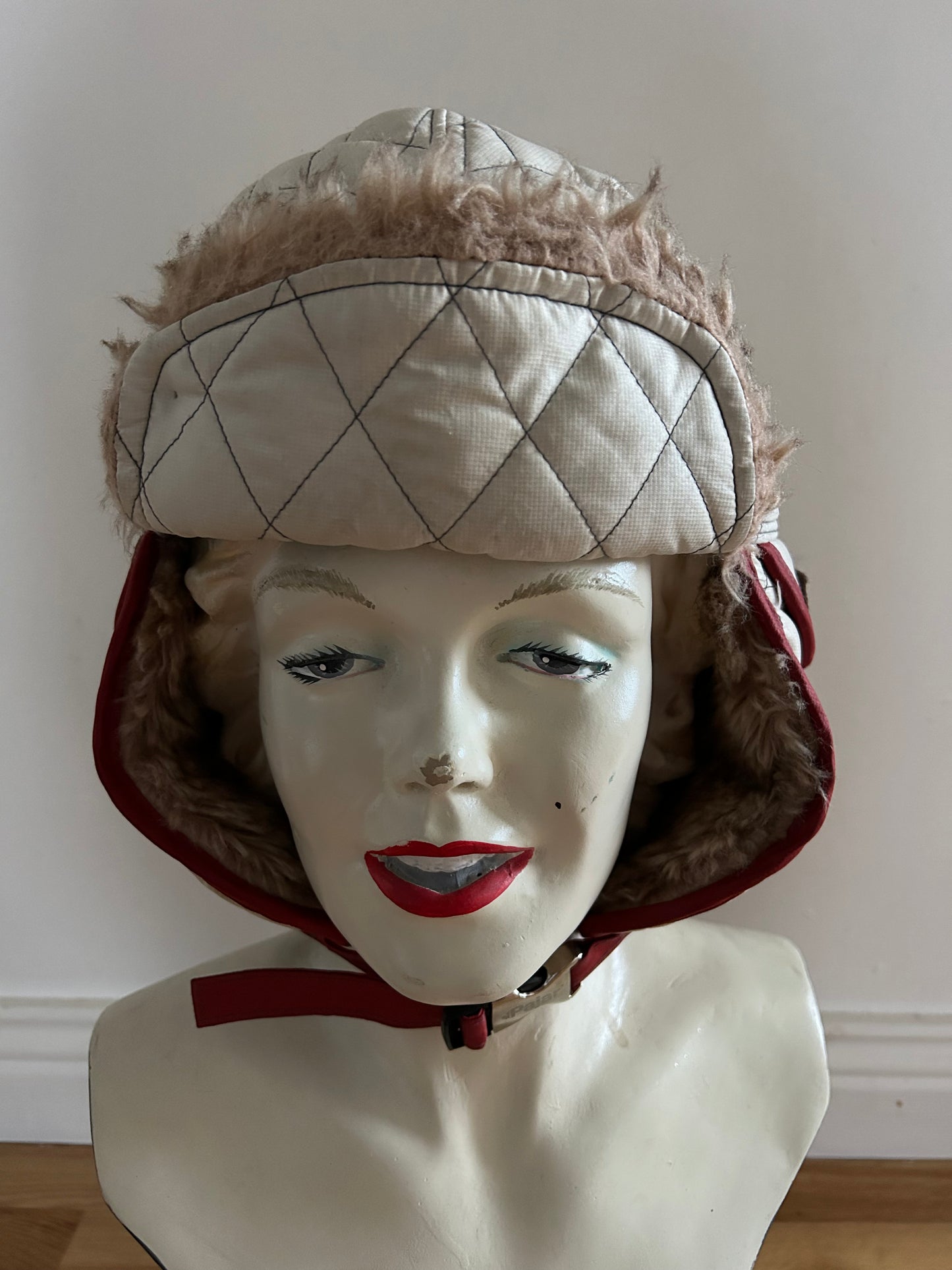 Beige padded Hat