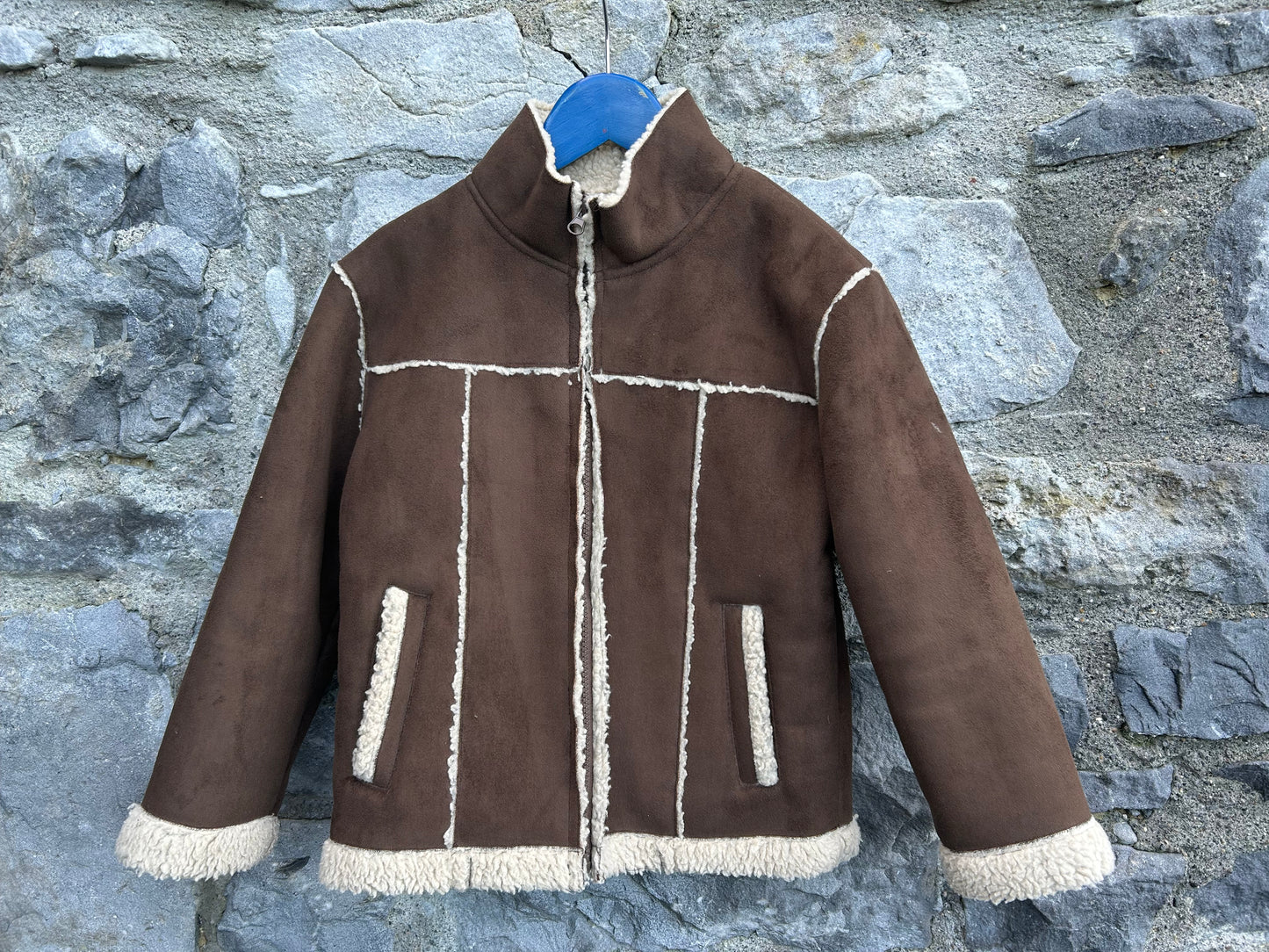 Y2K brown faux suede jacket 7-8y (122-128cm)