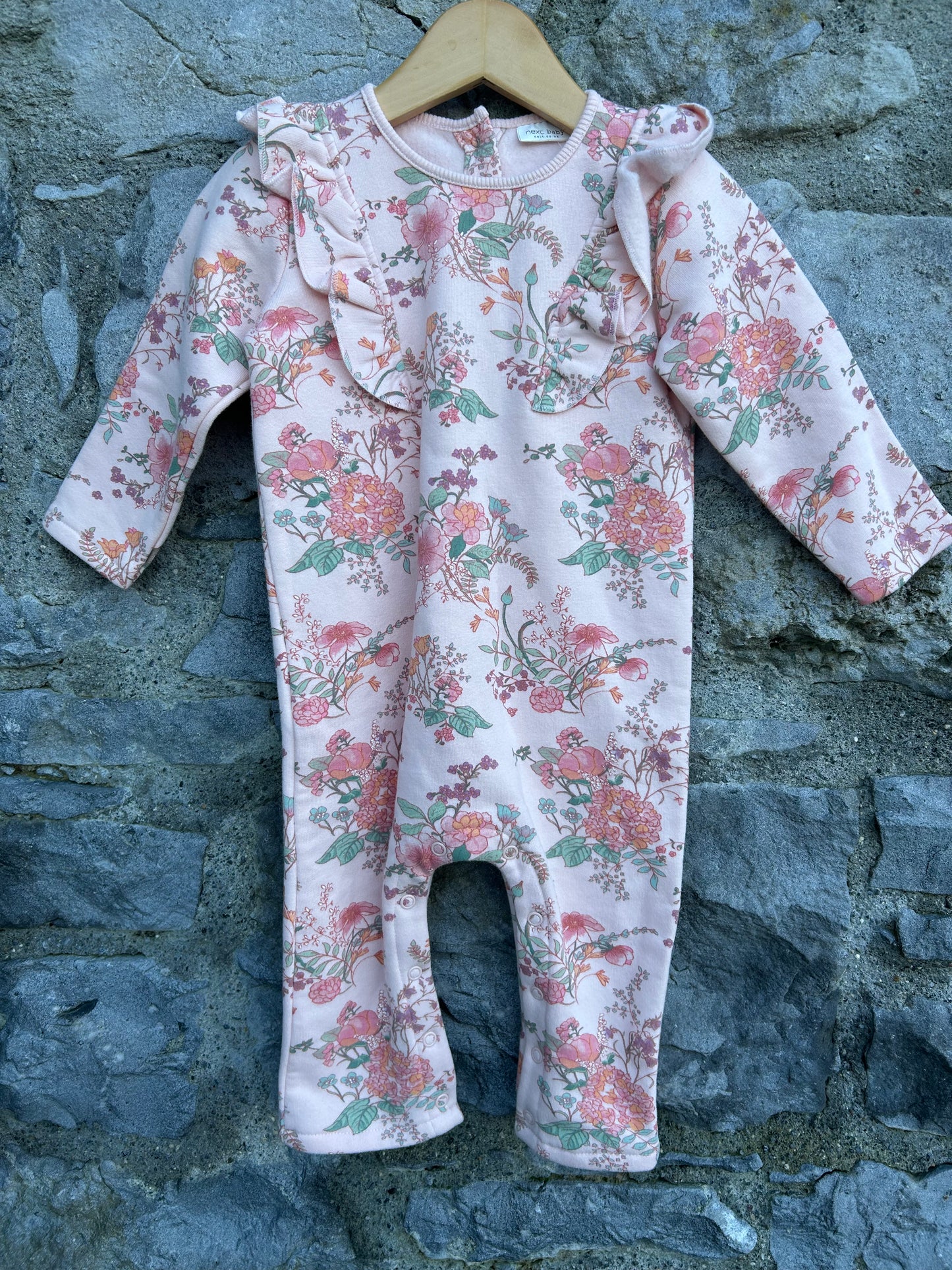 Pink floral sweat onesie  9-12m (74-80cm)