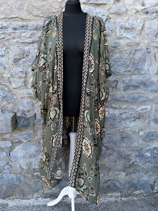 Olive green floral kimono uk 16-18