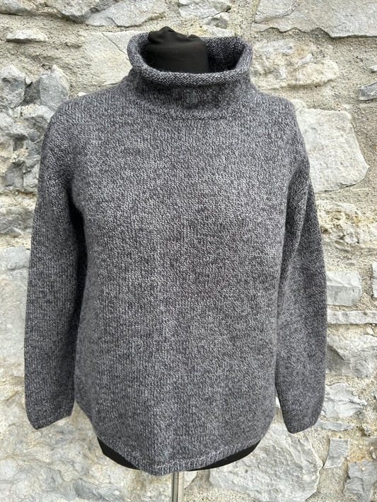 Charcoal melange turtleneck jumper Small