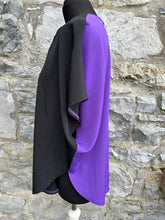 Load image into Gallery viewer, 80s purple&amp;black top uk 14-16
