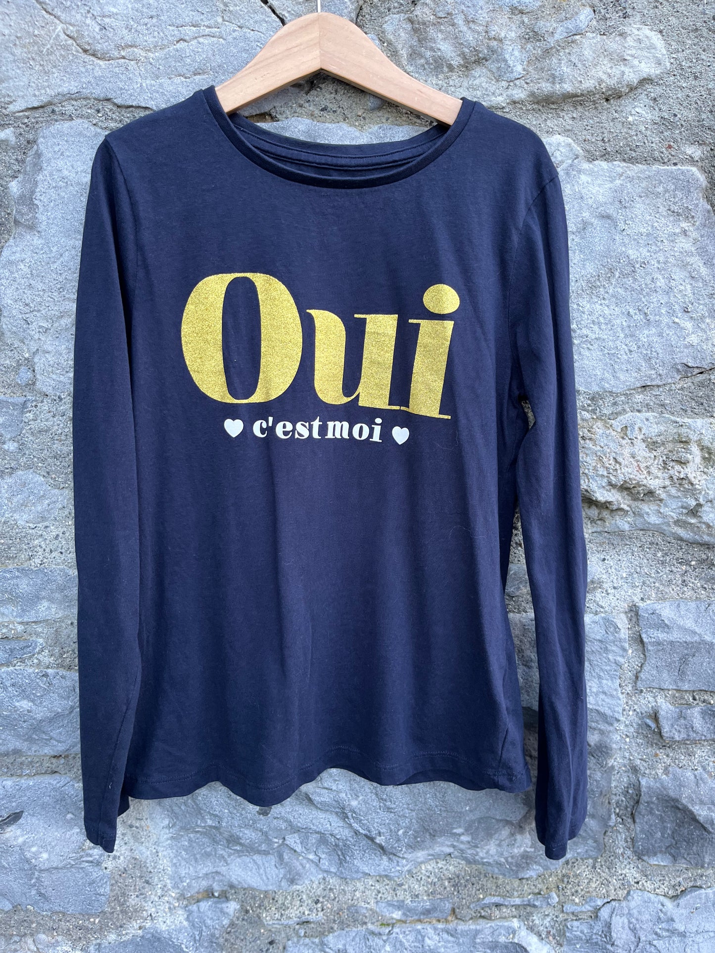 Glitter Qui navy top  9-10y (134-140cm)