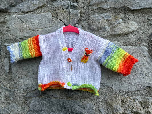 White fox cardigan  0-1m (50-56cm)
