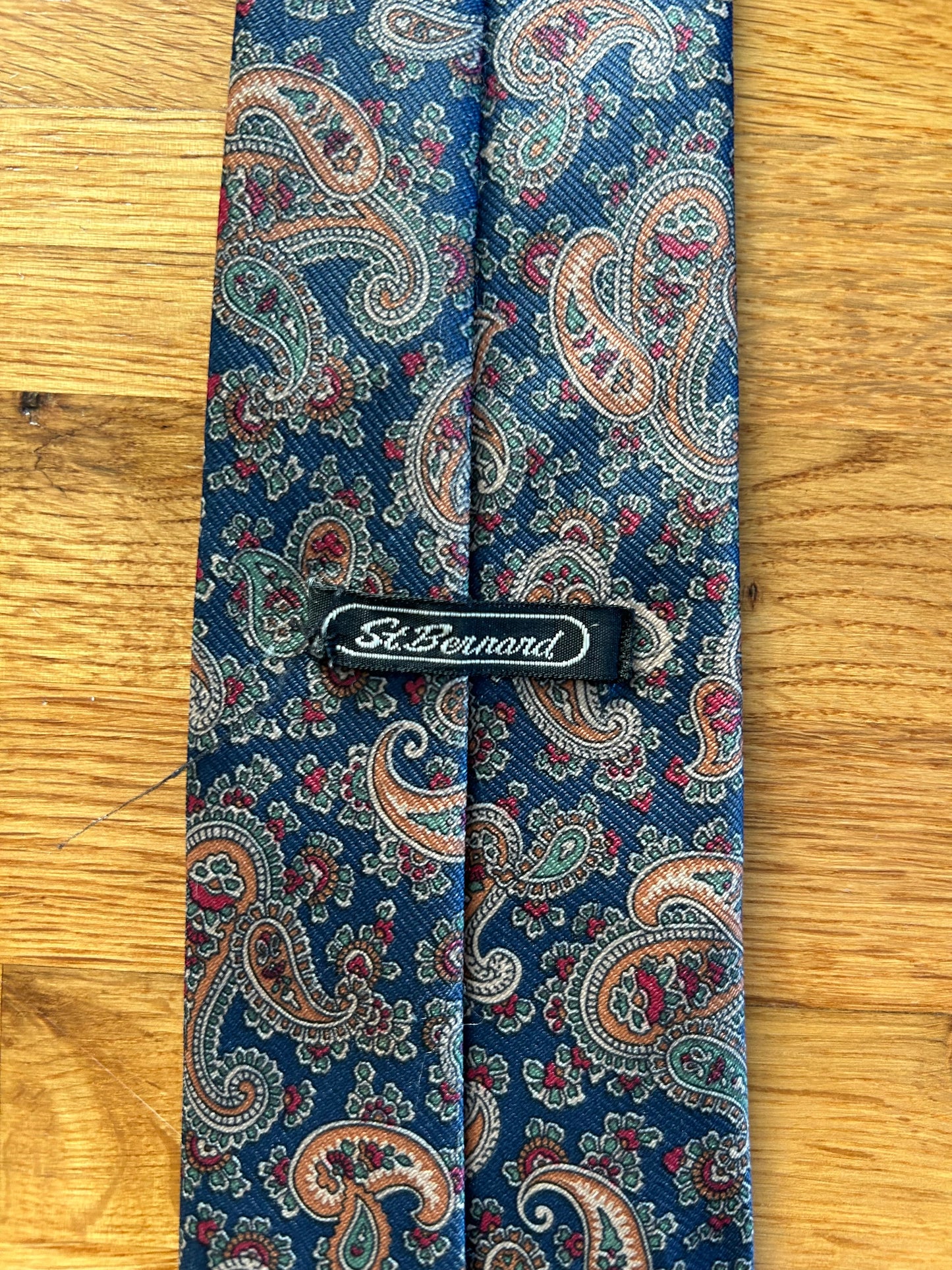 Navy&mustard paisley tie