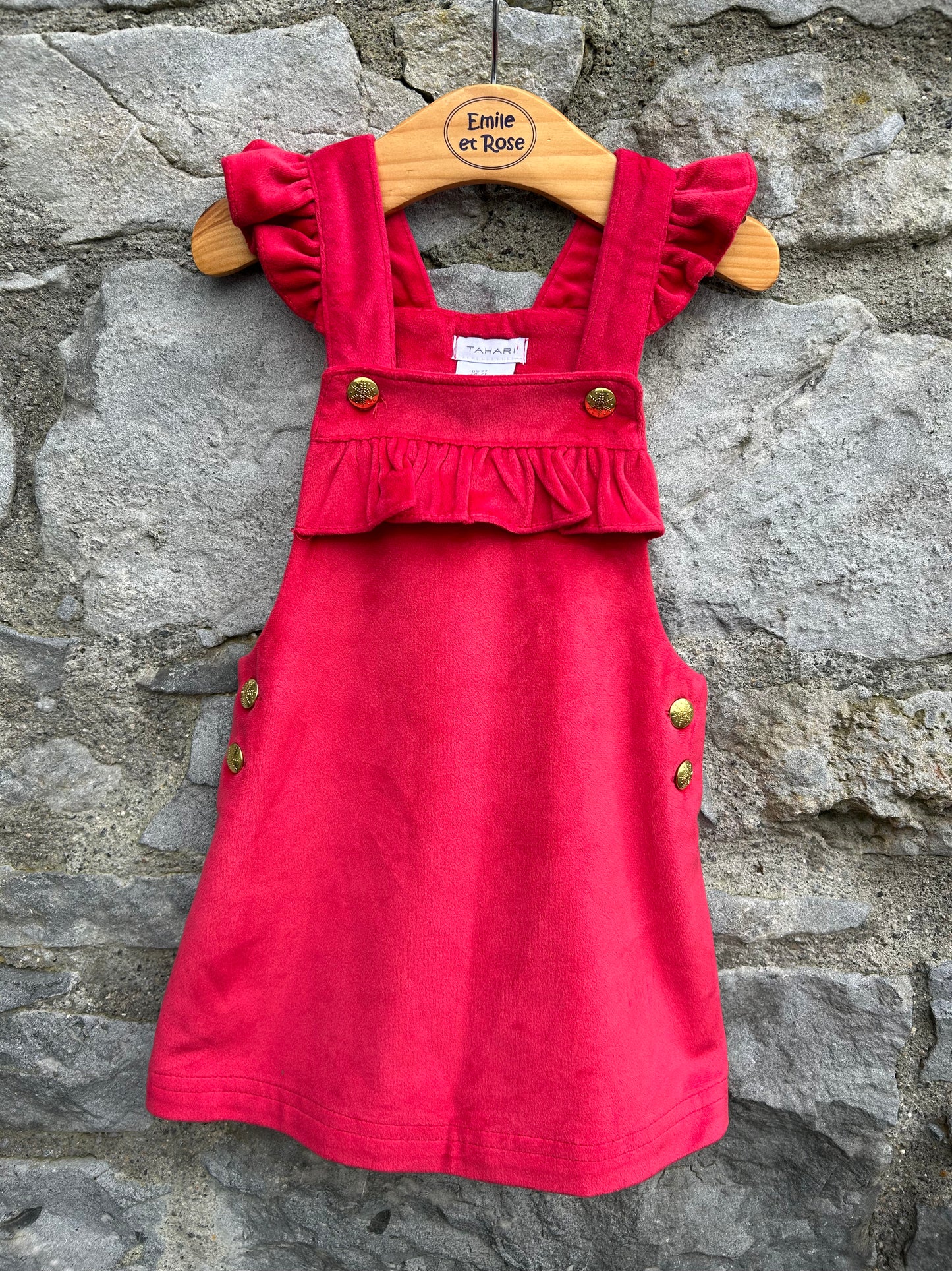 Red pinafore  18-24m (86-92cm)