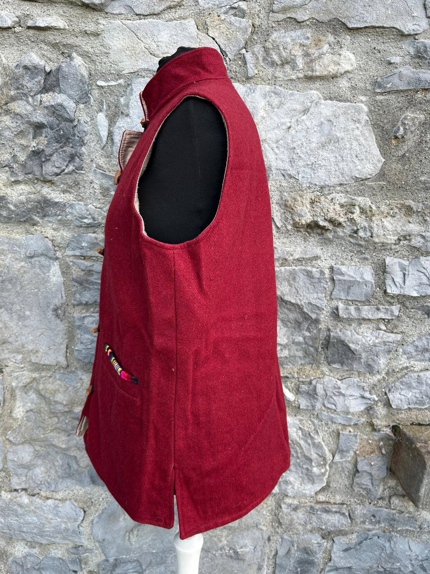 90s red Woolly waistcoat Medium