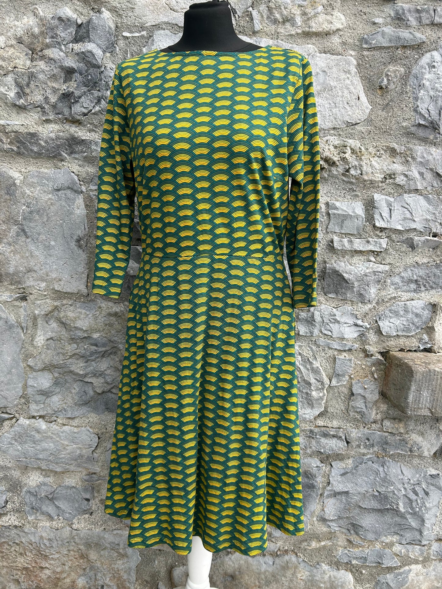 Renata geo waves green dress uk 12