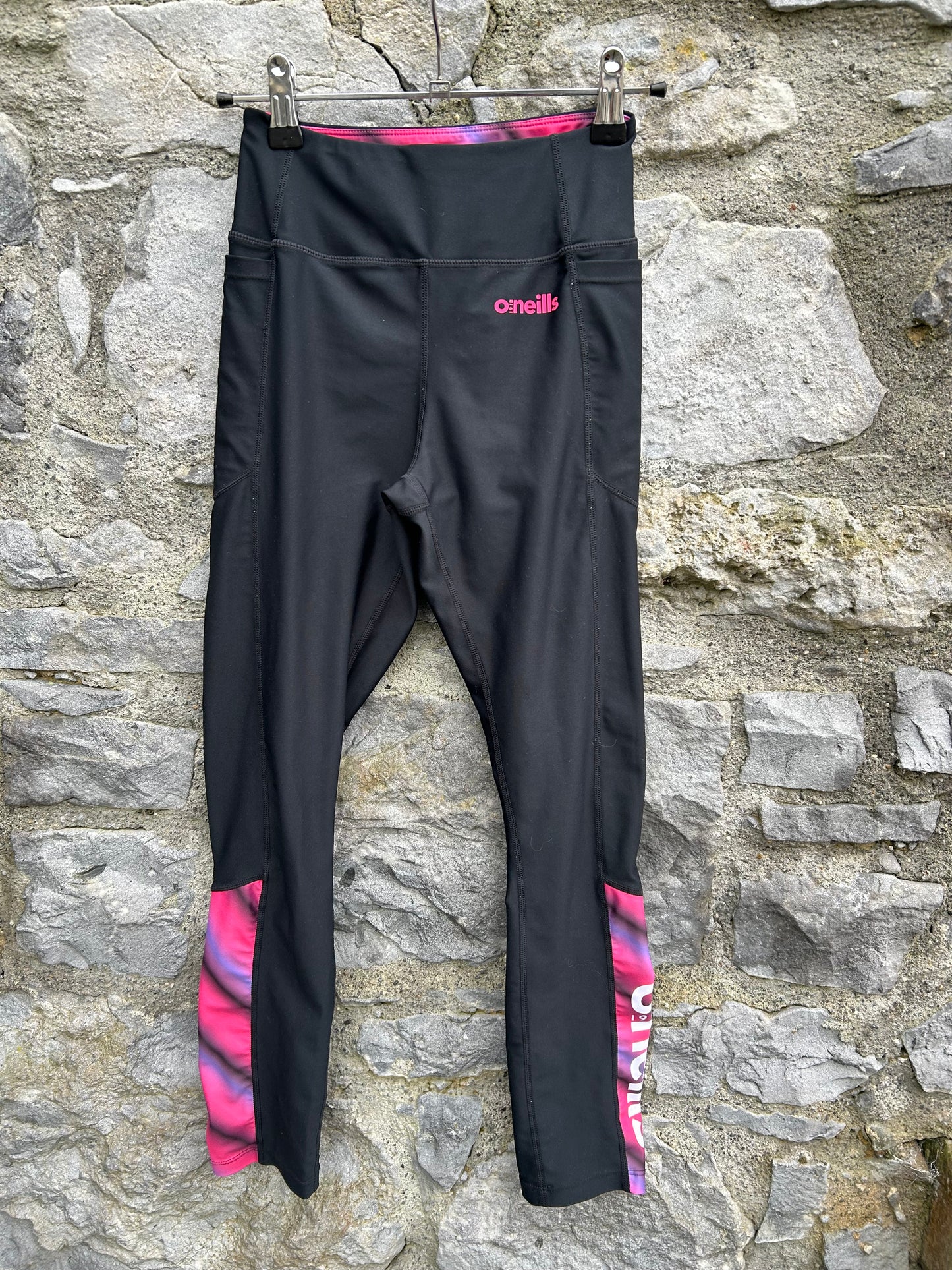 Black&purple leggings label 13y (158cm)