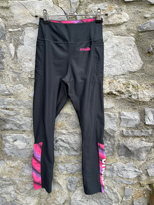 Black&purple leggings label 13y (158cm)