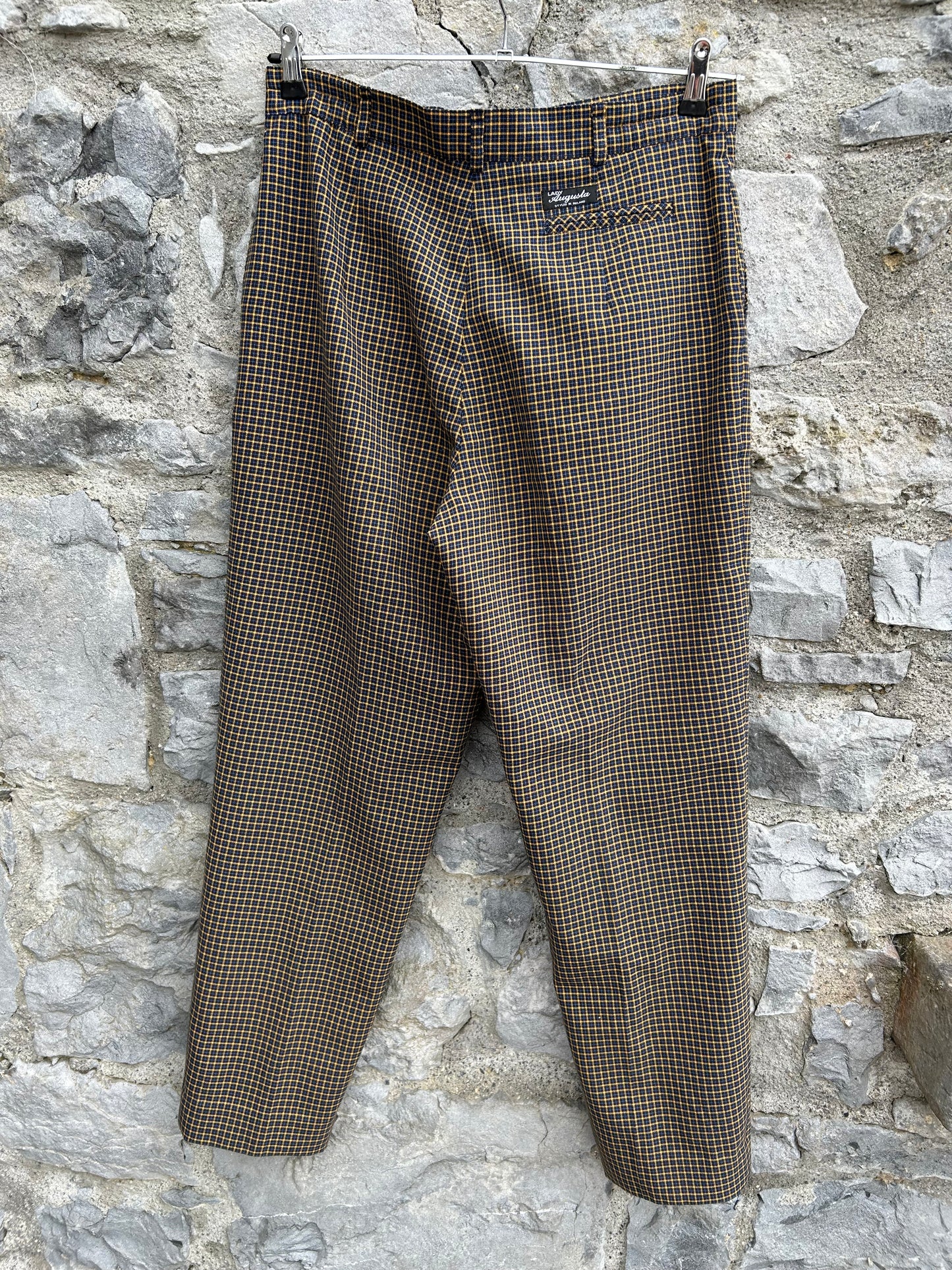 90s yellow&navy pants uk 14