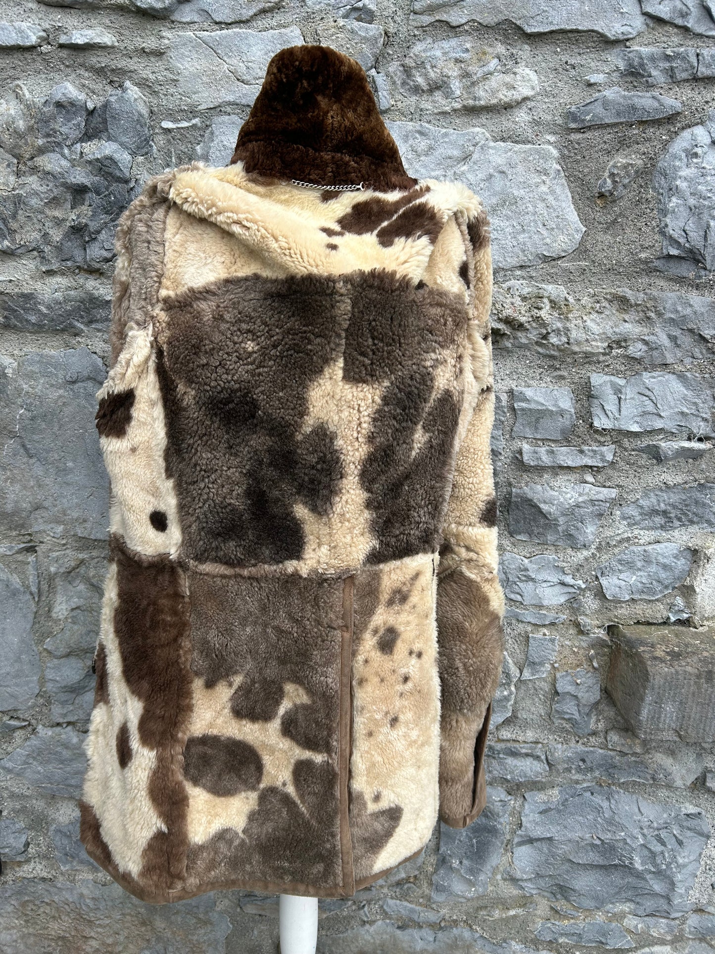 80s brown leather sheepskin coat Medium