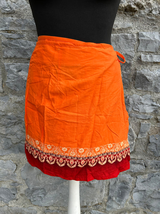 Y2K orange wrap skirt uk 10-12