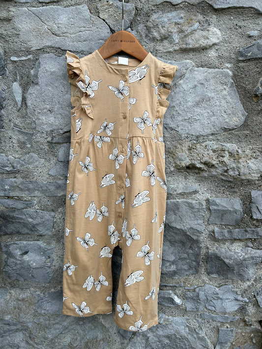 Butterfly beige jumpsuit  12-18m (80-86cm)