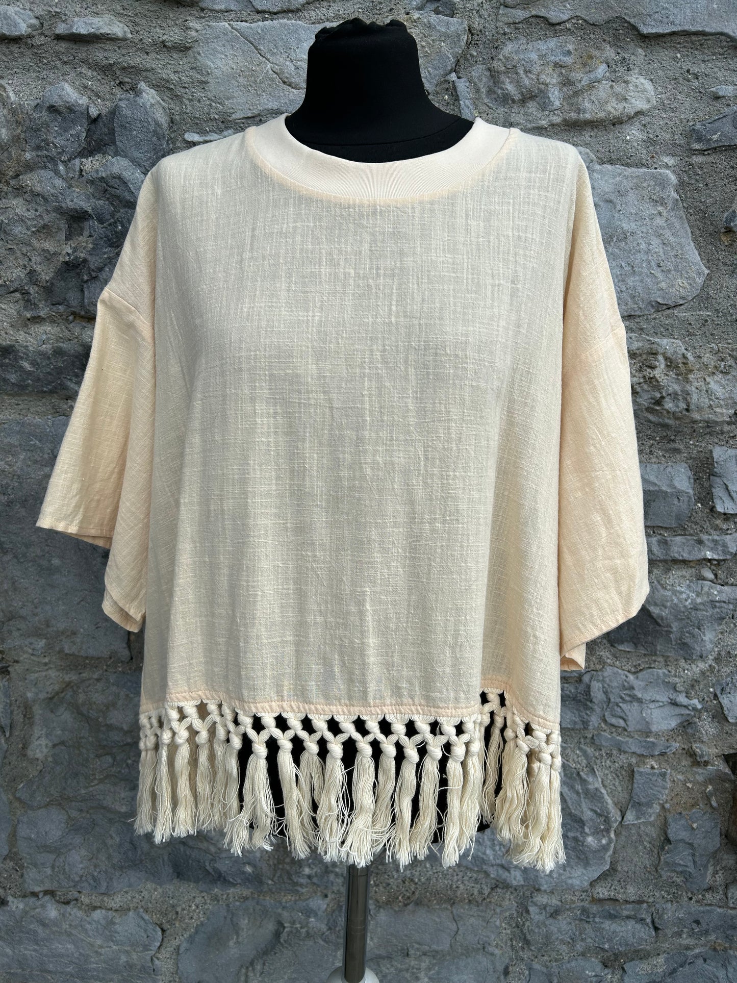 Solid round neckline tassel top uk 16-22