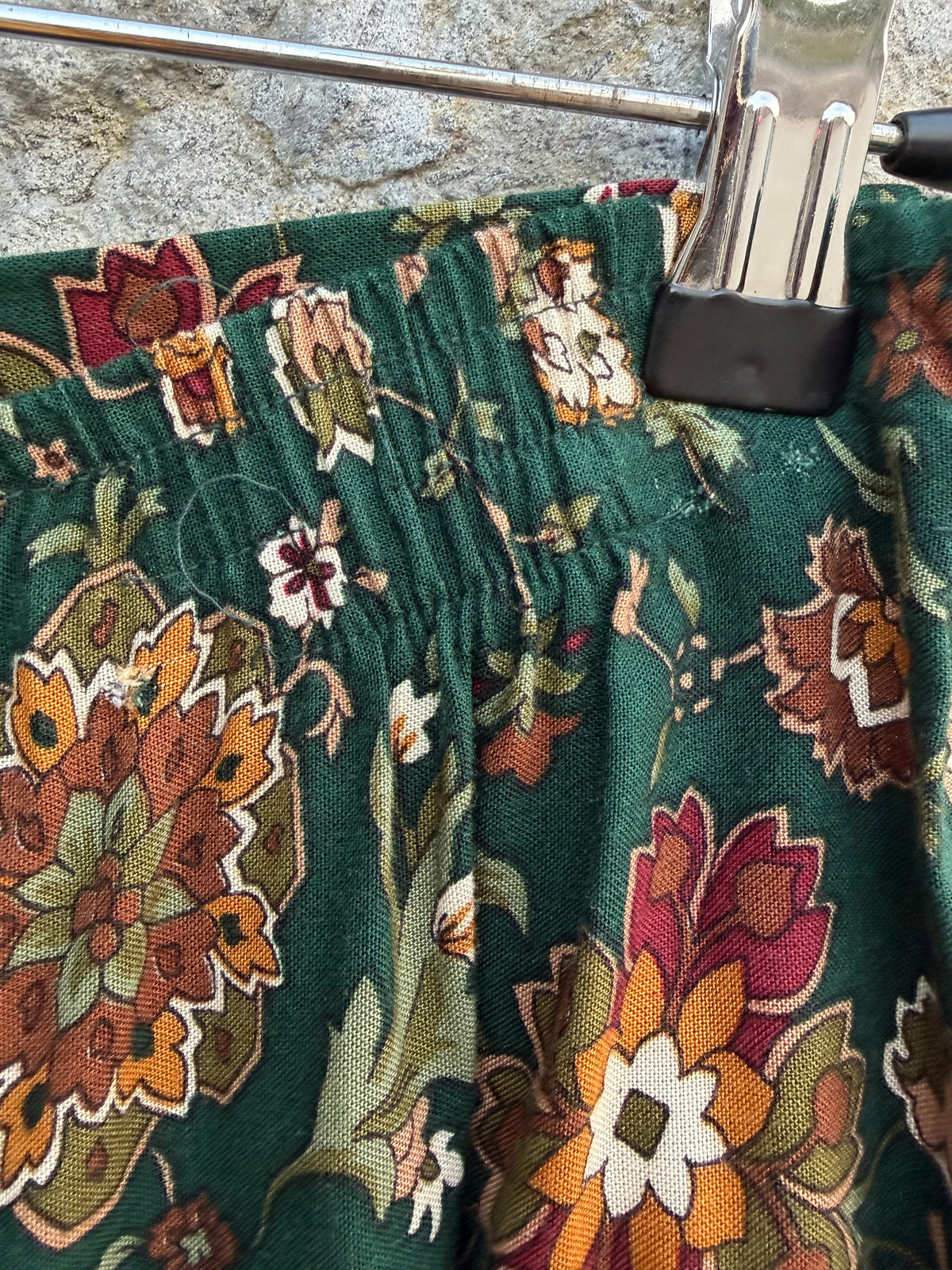 90s green floral skirt uk 14-16