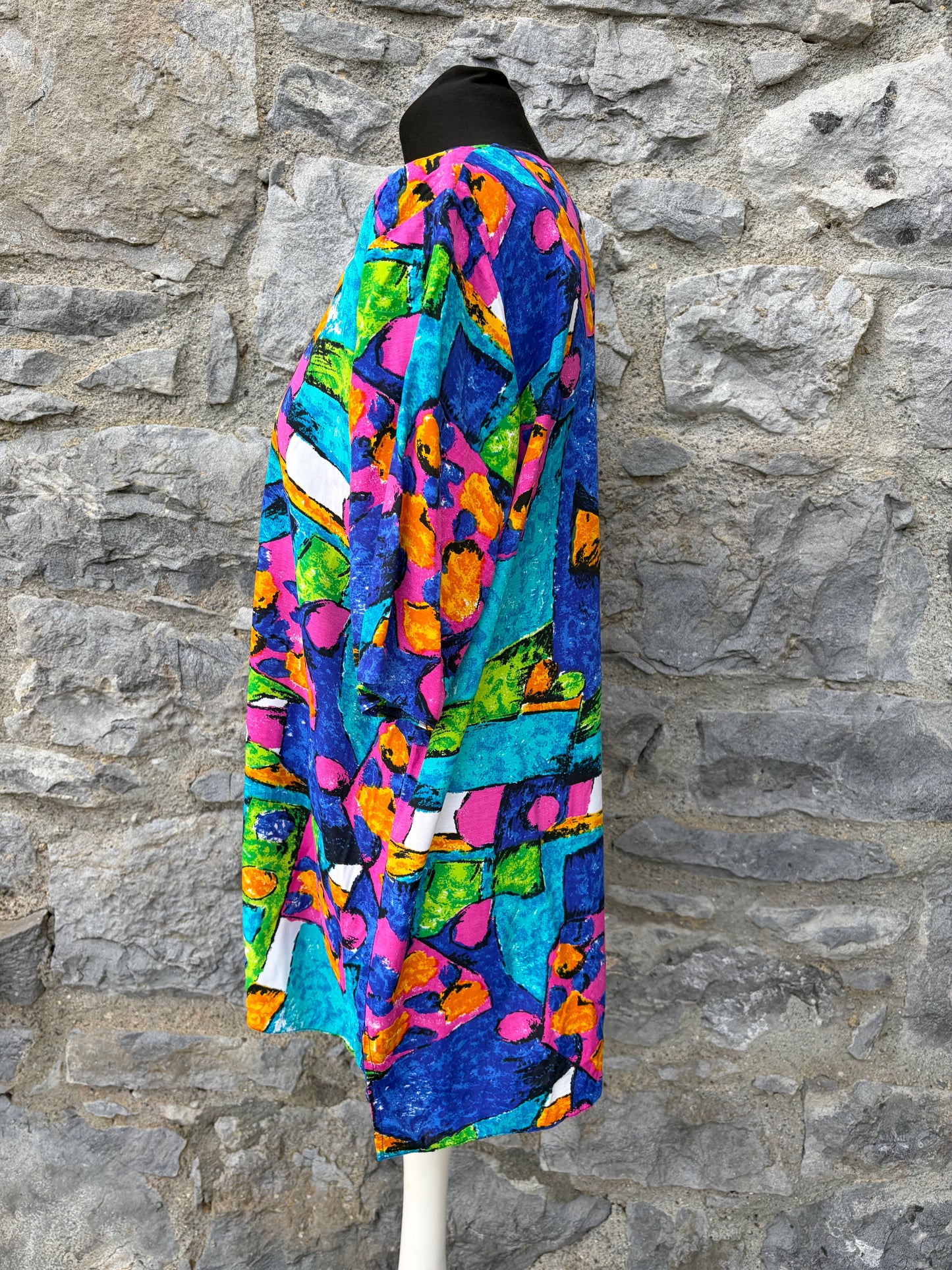 80s colourful abstract blouse uk 14