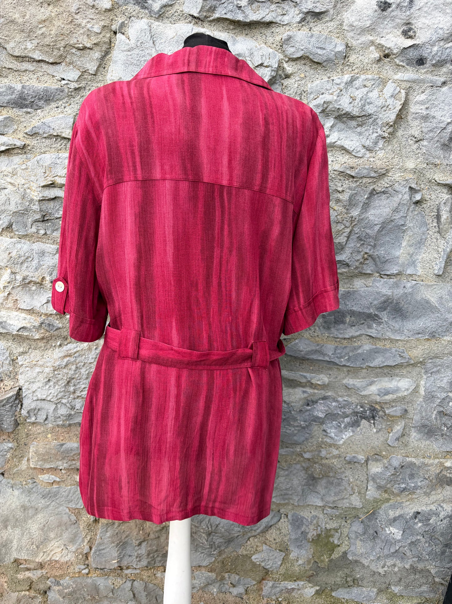 80s red stripy jacket 12-14