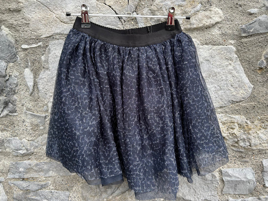 Navy leopard print net skirt 9y (134cm)