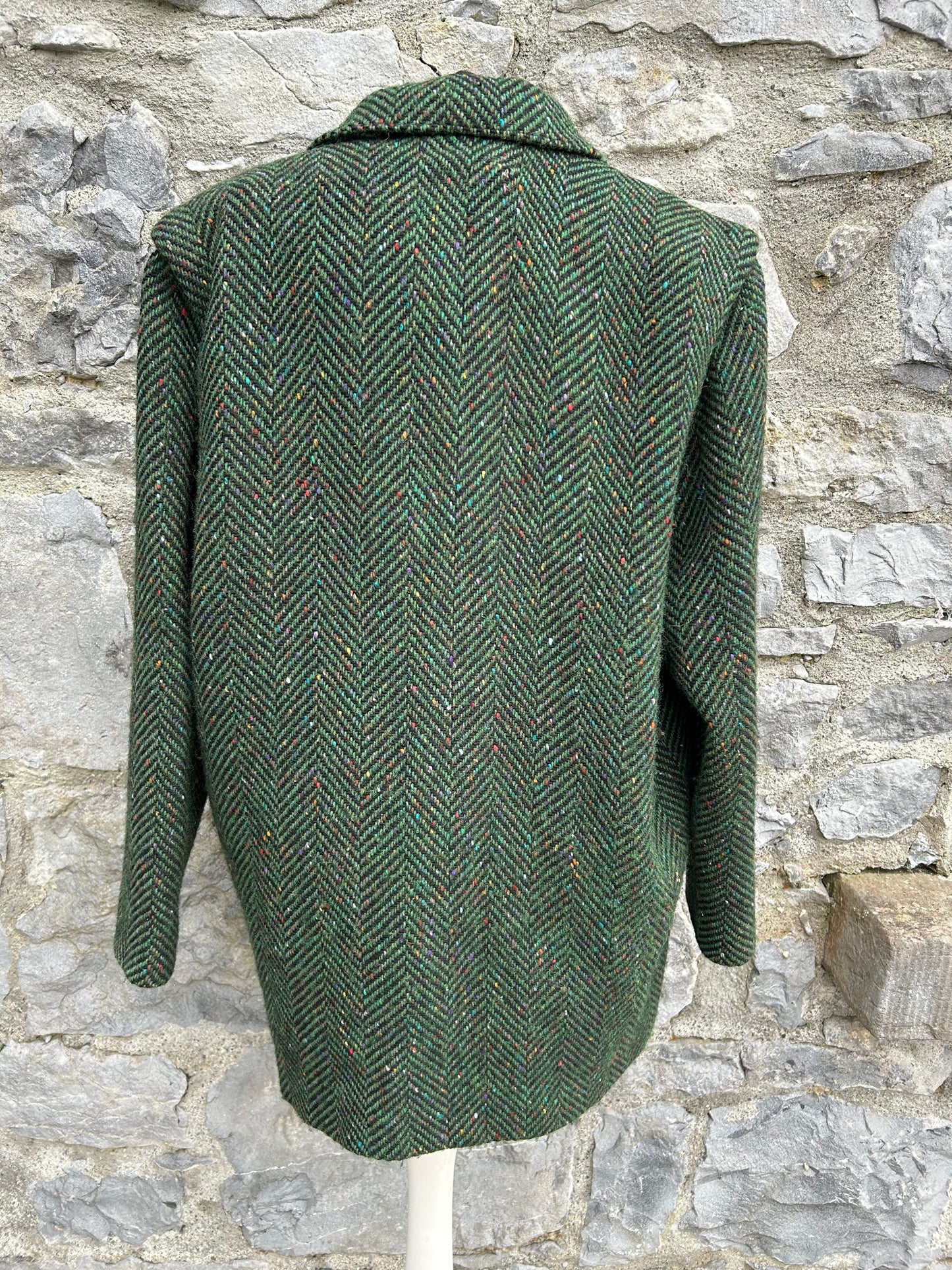 90s green tweed jacket uk 16