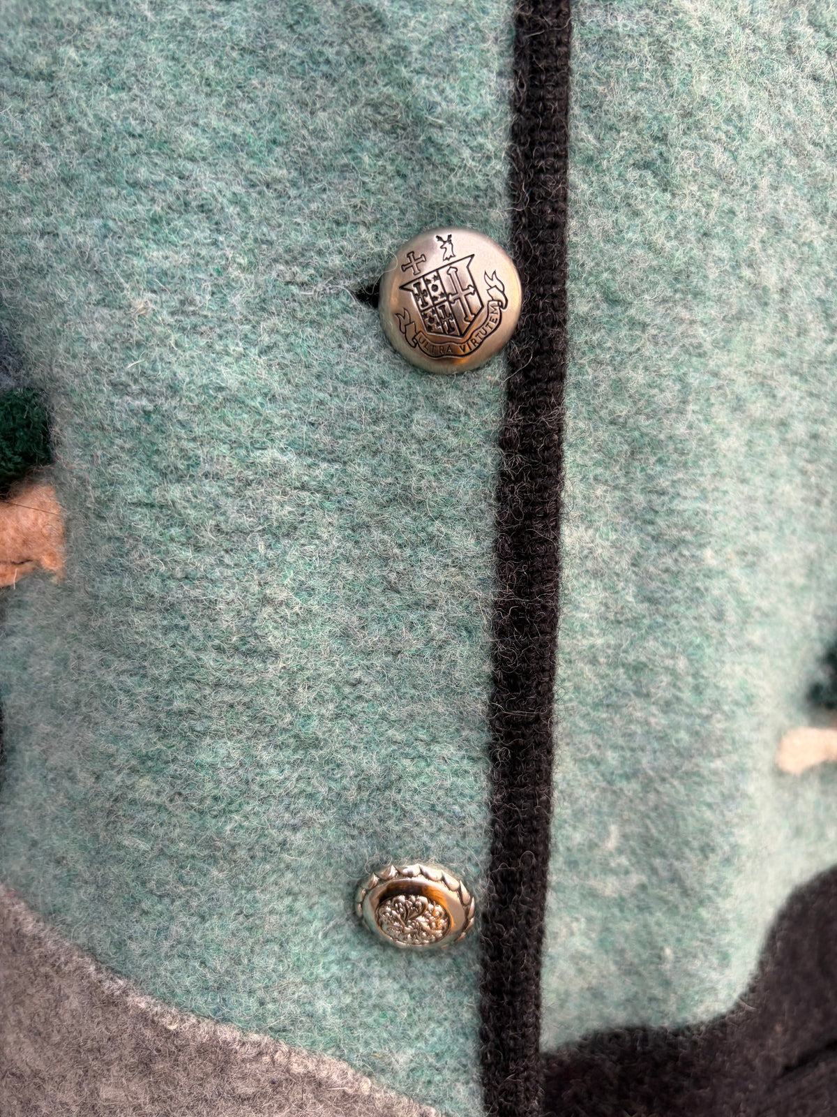 Tyrolean teal wool vest uk 14-16