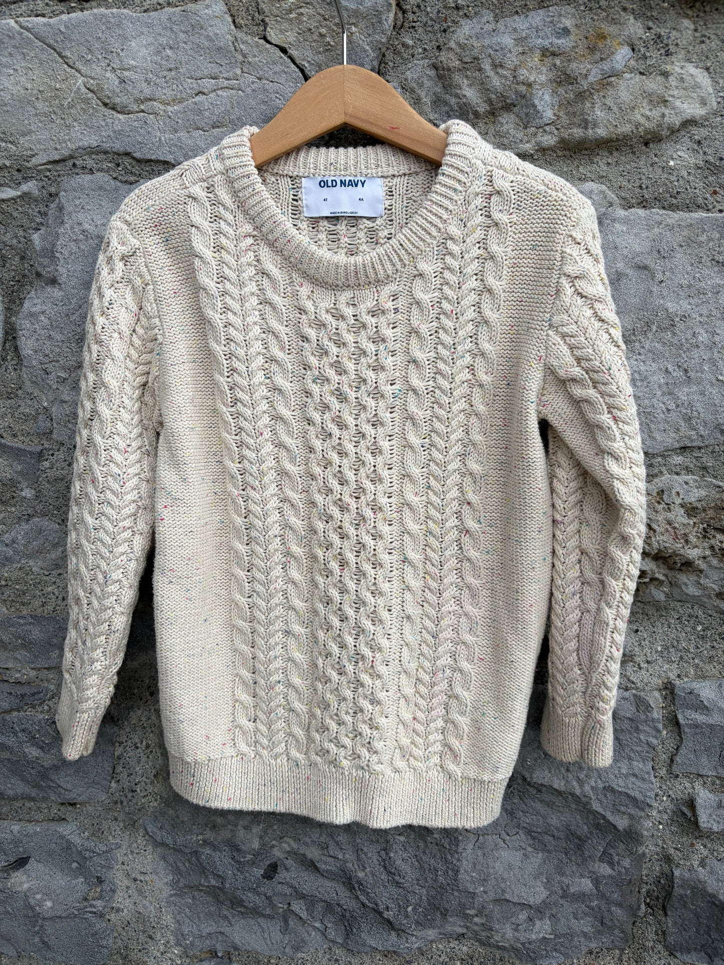 Cream melange cable knit jumper  4y (104cm)