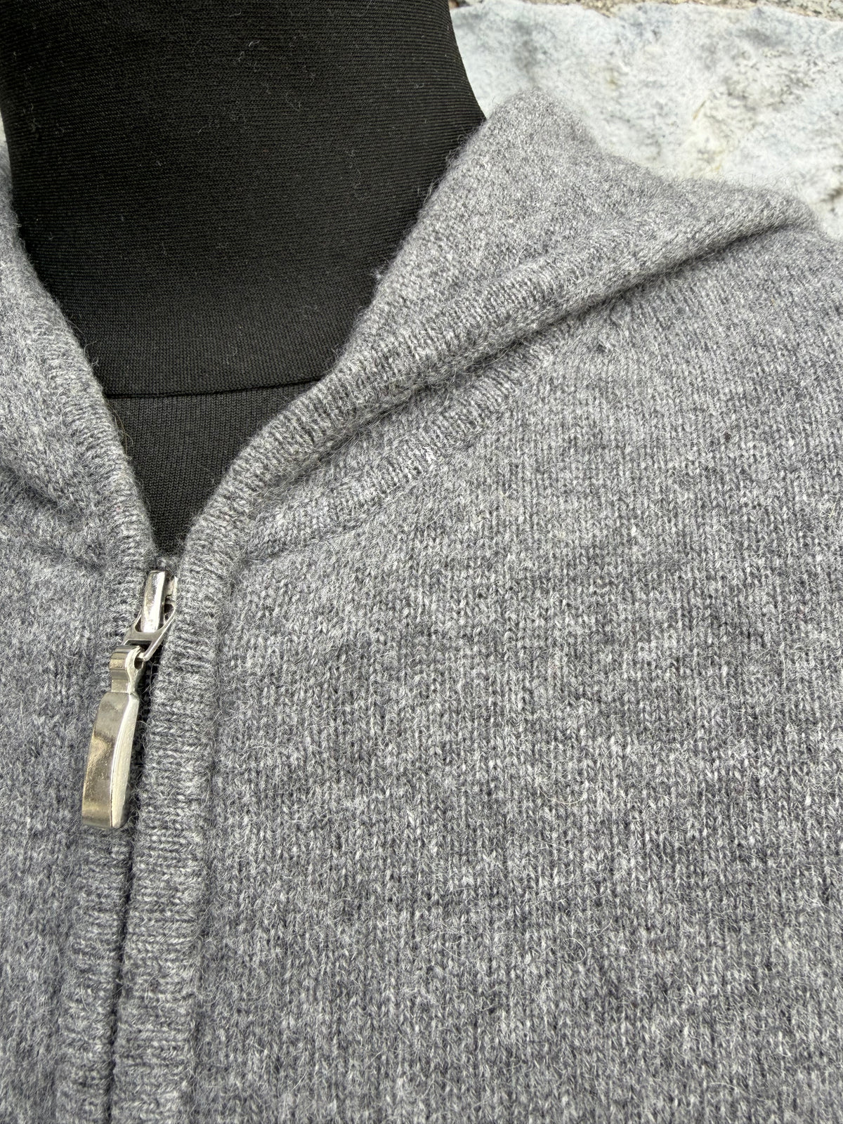 Grey hooded cashmere cardigan uk 10-12