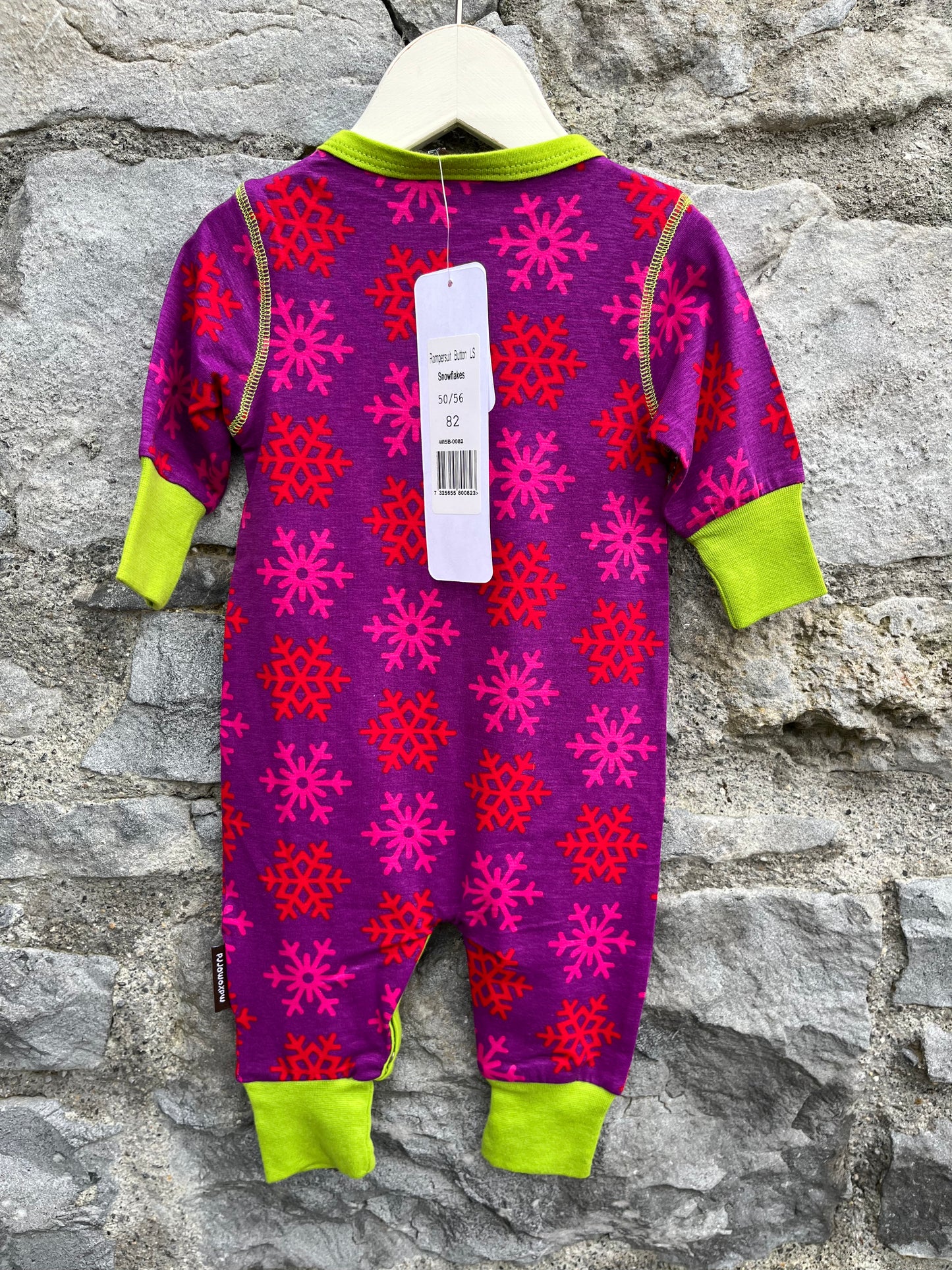 Pink snowflakes onesie  0-1m (50-56cm)