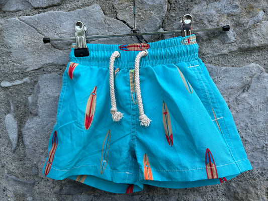 Surf boards blue swim shorts  18-24m (86-92cm)