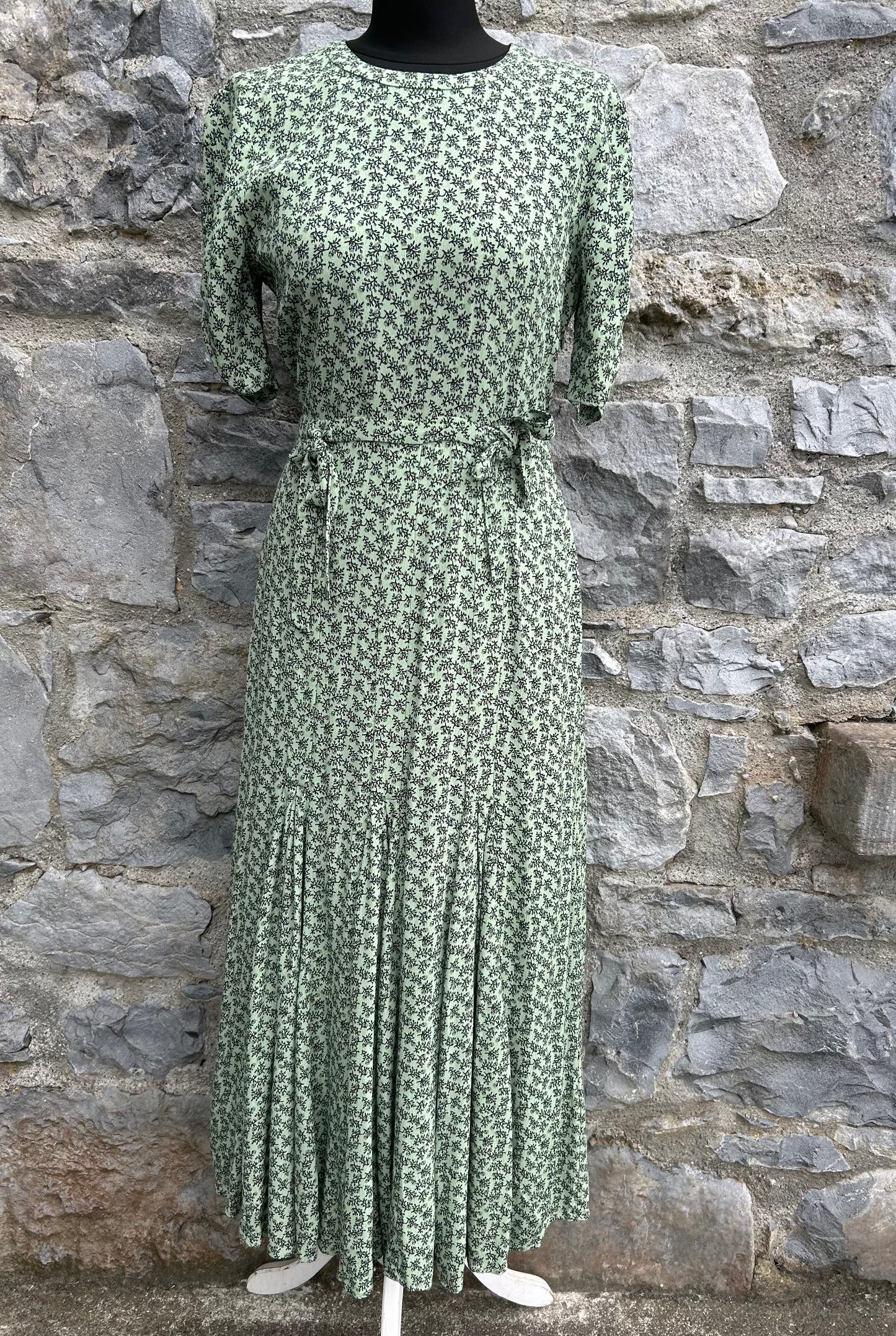 Green floral dress uk 8